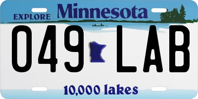 MN license plate 049LAB