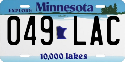 MN license plate 049LAC