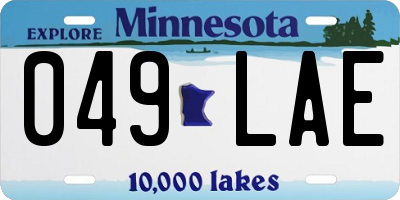 MN license plate 049LAE