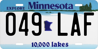 MN license plate 049LAF
