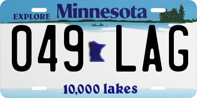 MN license plate 049LAG