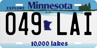 MN license plate 049LAI