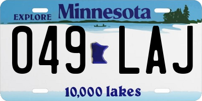 MN license plate 049LAJ