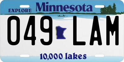 MN license plate 049LAM