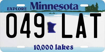 MN license plate 049LAT