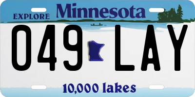 MN license plate 049LAY