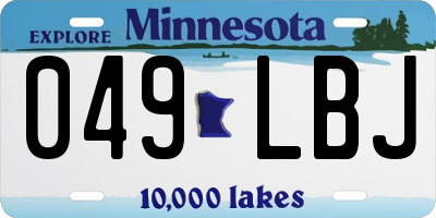MN license plate 049LBJ