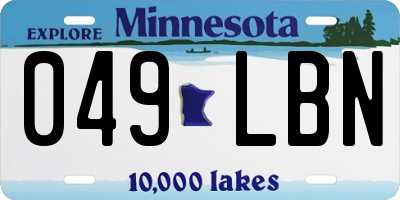 MN license plate 049LBN