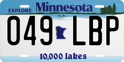 MN license plate 049LBP
