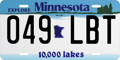 MN license plate 049LBT