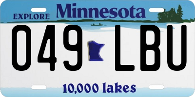 MN license plate 049LBU