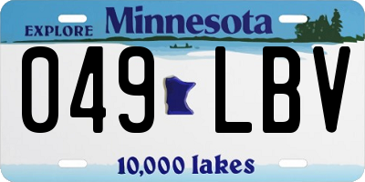 MN license plate 049LBV