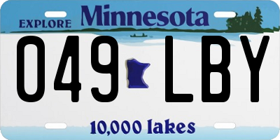 MN license plate 049LBY