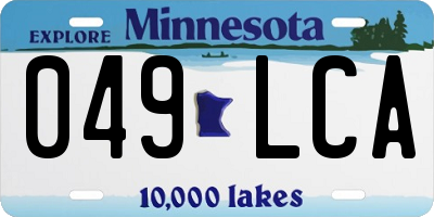 MN license plate 049LCA