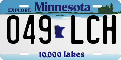 MN license plate 049LCH