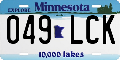 MN license plate 049LCK