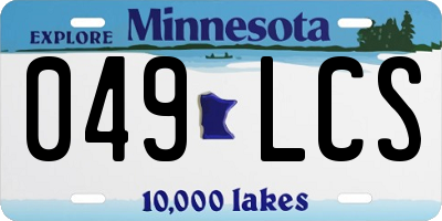 MN license plate 049LCS