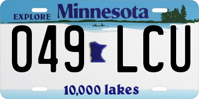 MN license plate 049LCU