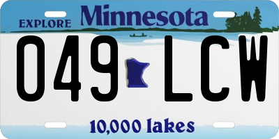 MN license plate 049LCW