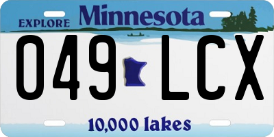 MN license plate 049LCX