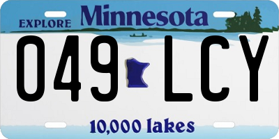 MN license plate 049LCY