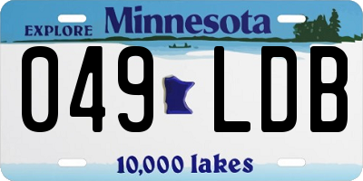 MN license plate 049LDB