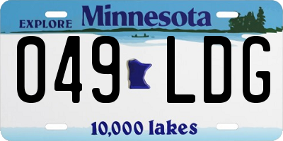 MN license plate 049LDG