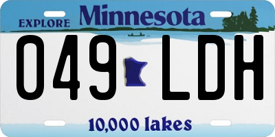 MN license plate 049LDH