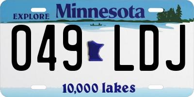 MN license plate 049LDJ