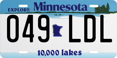 MN license plate 049LDL