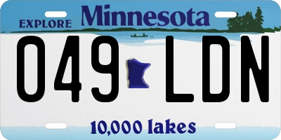 MN license plate 049LDN