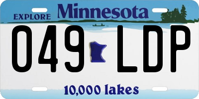MN license plate 049LDP