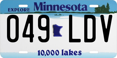 MN license plate 049LDV