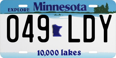 MN license plate 049LDY