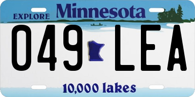MN license plate 049LEA