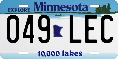 MN license plate 049LEC