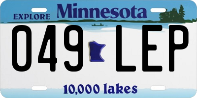 MN license plate 049LEP