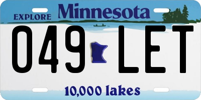 MN license plate 049LET