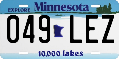 MN license plate 049LEZ