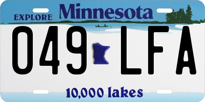 MN license plate 049LFA