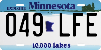 MN license plate 049LFE