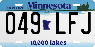 MN license plate 049LFJ