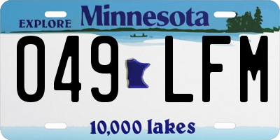 MN license plate 049LFM