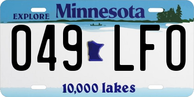 MN license plate 049LFO