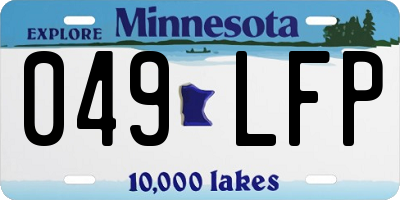MN license plate 049LFP