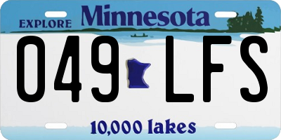 MN license plate 049LFS
