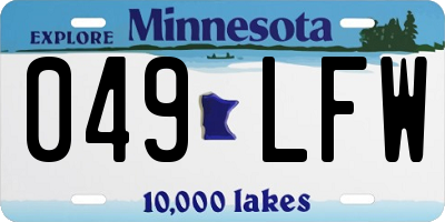 MN license plate 049LFW