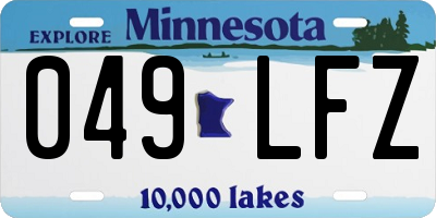 MN license plate 049LFZ