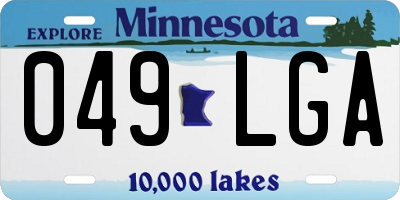 MN license plate 049LGA