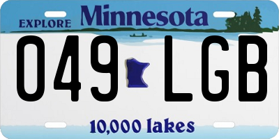 MN license plate 049LGB